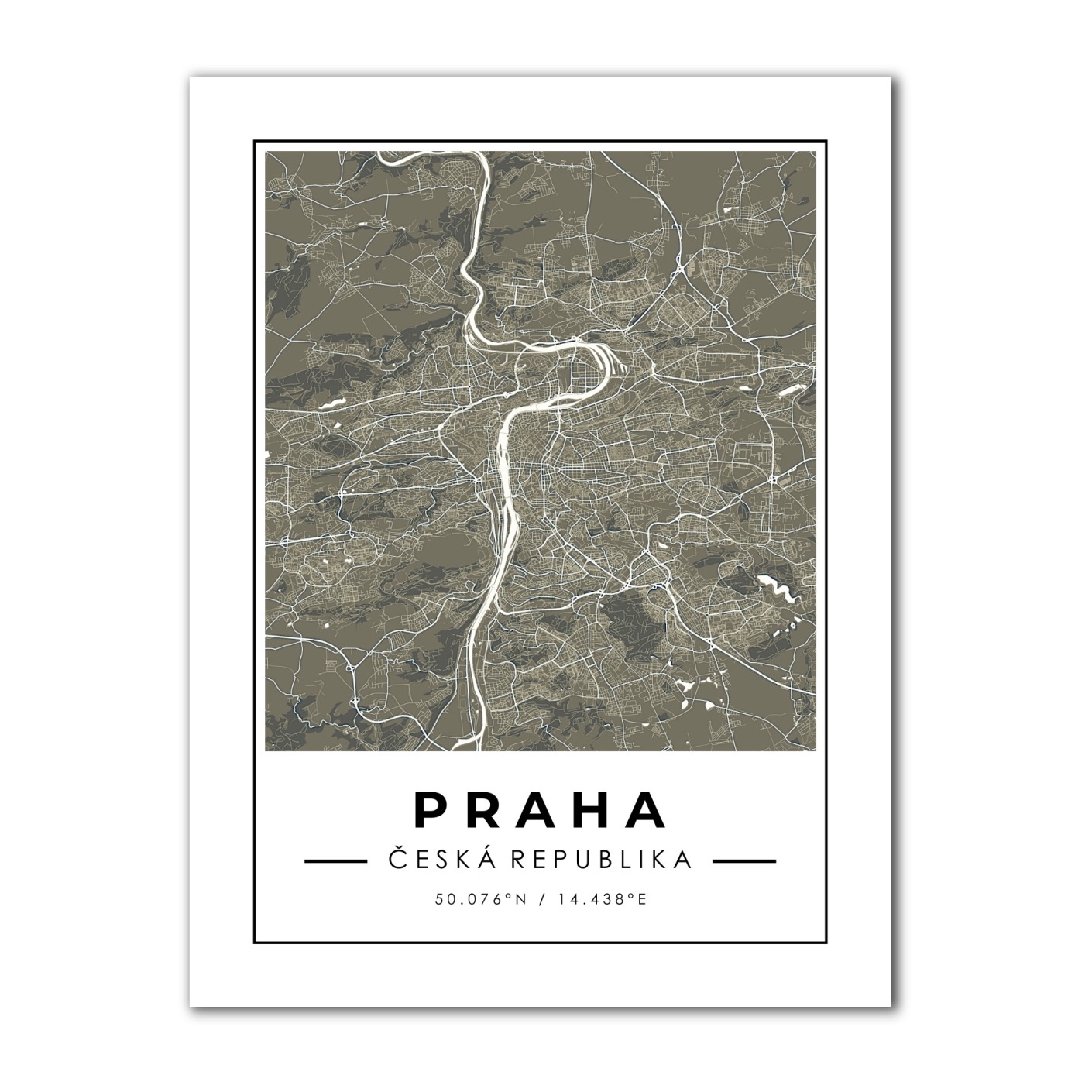 Minimalistická mapa - PRAHA