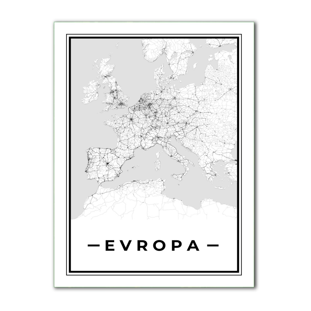 Minimalistická mapa - EVROPA