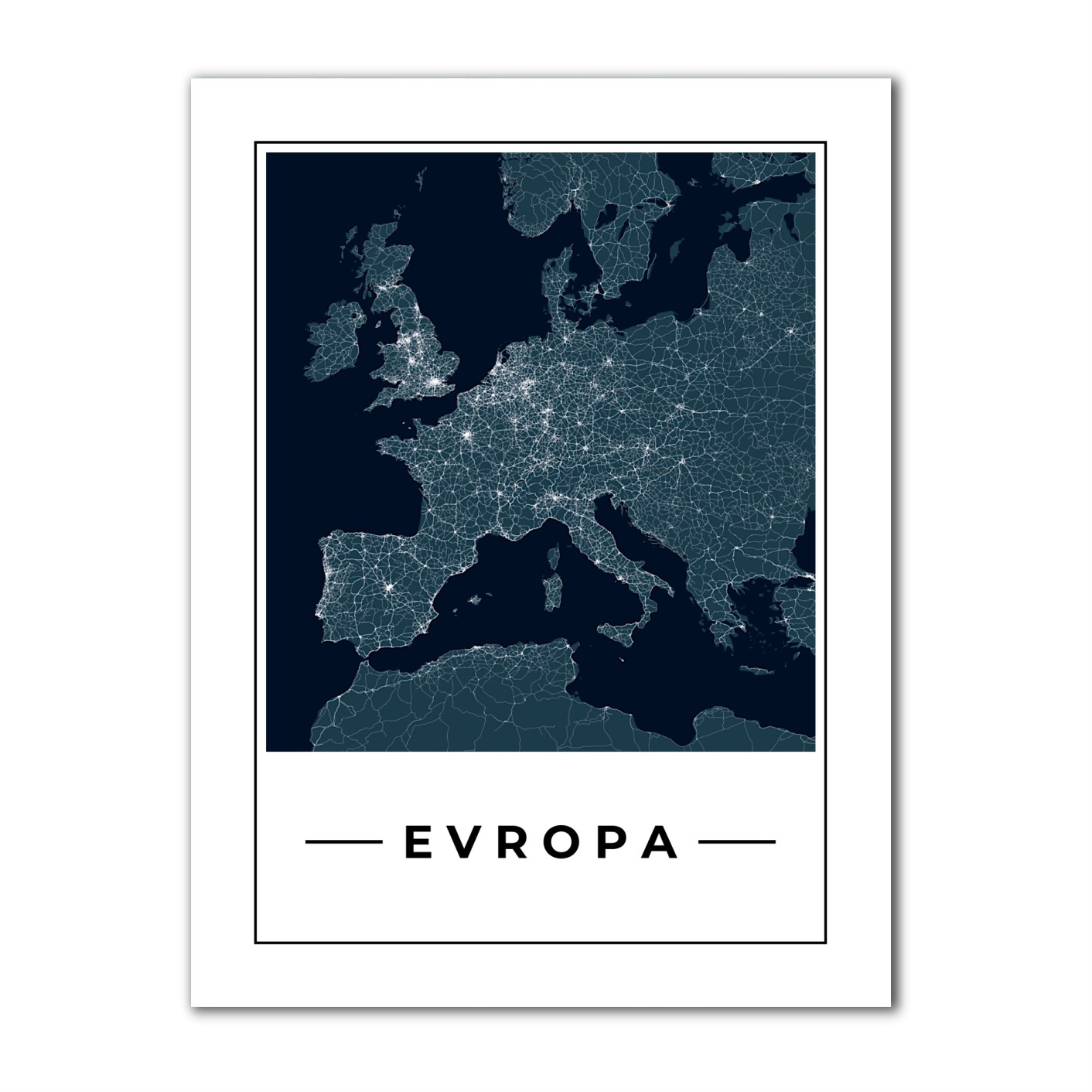 Minimalistická mapa - EVROPA