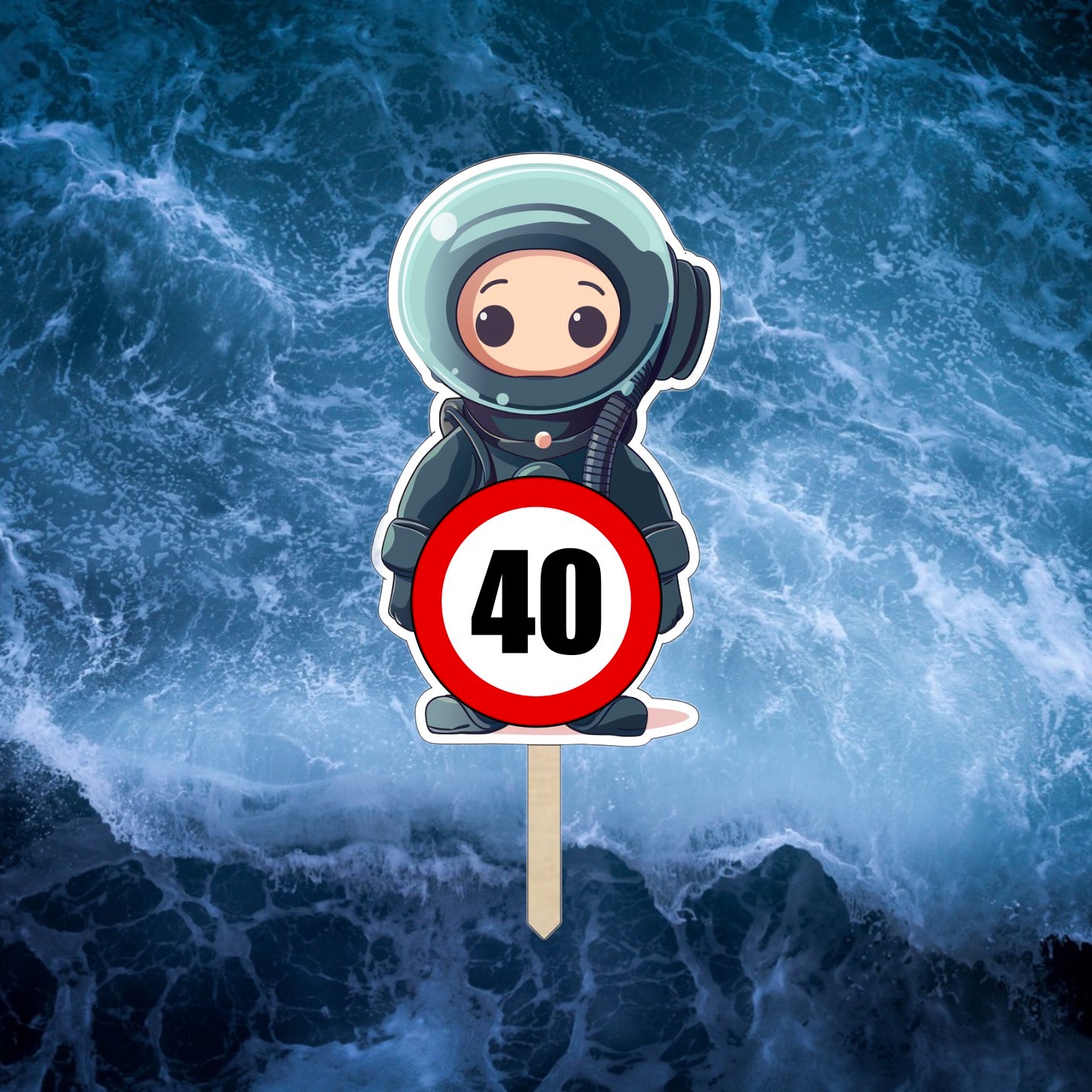 Zápich do dortu - Potapěč s rokem