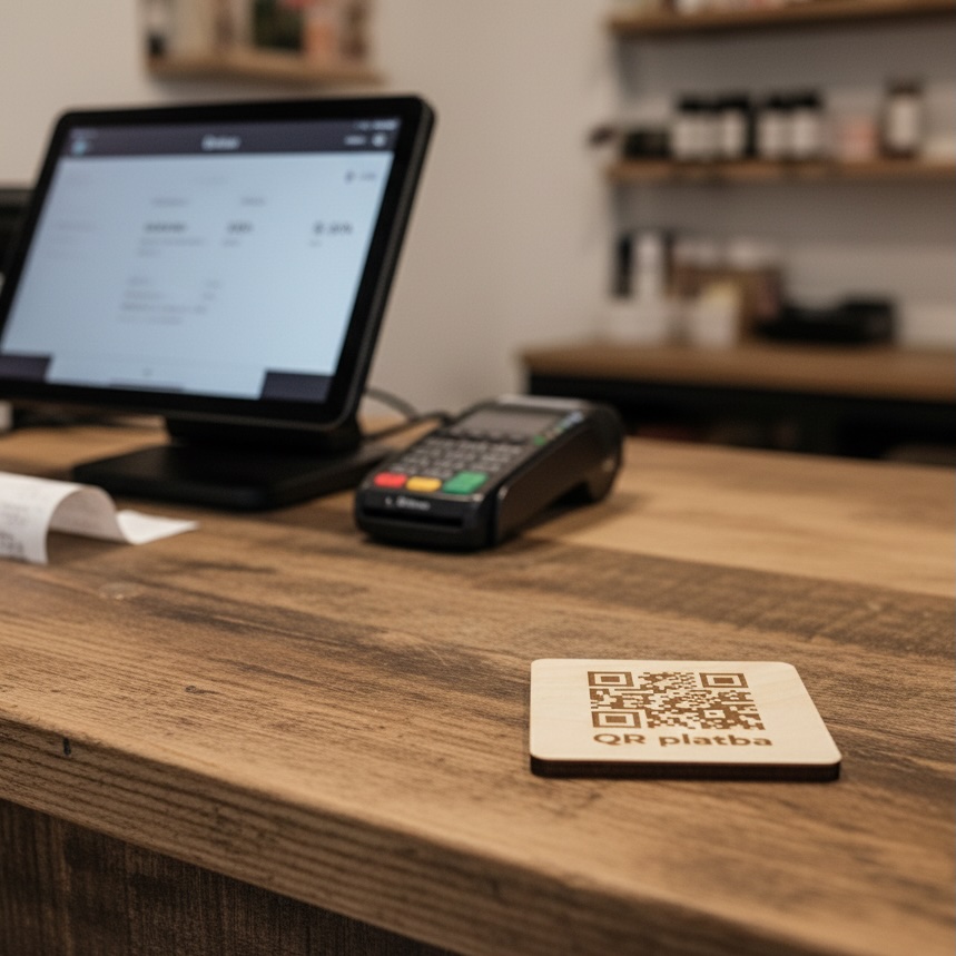 Destička s QR kódem pro okamžité platby