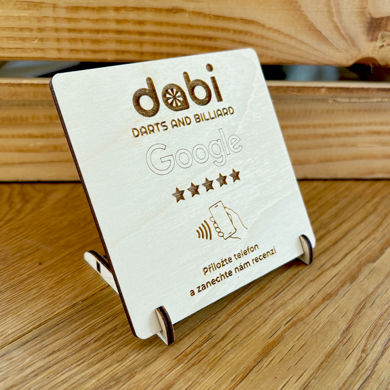 NFC destička pro Google recenze s vlastním logem