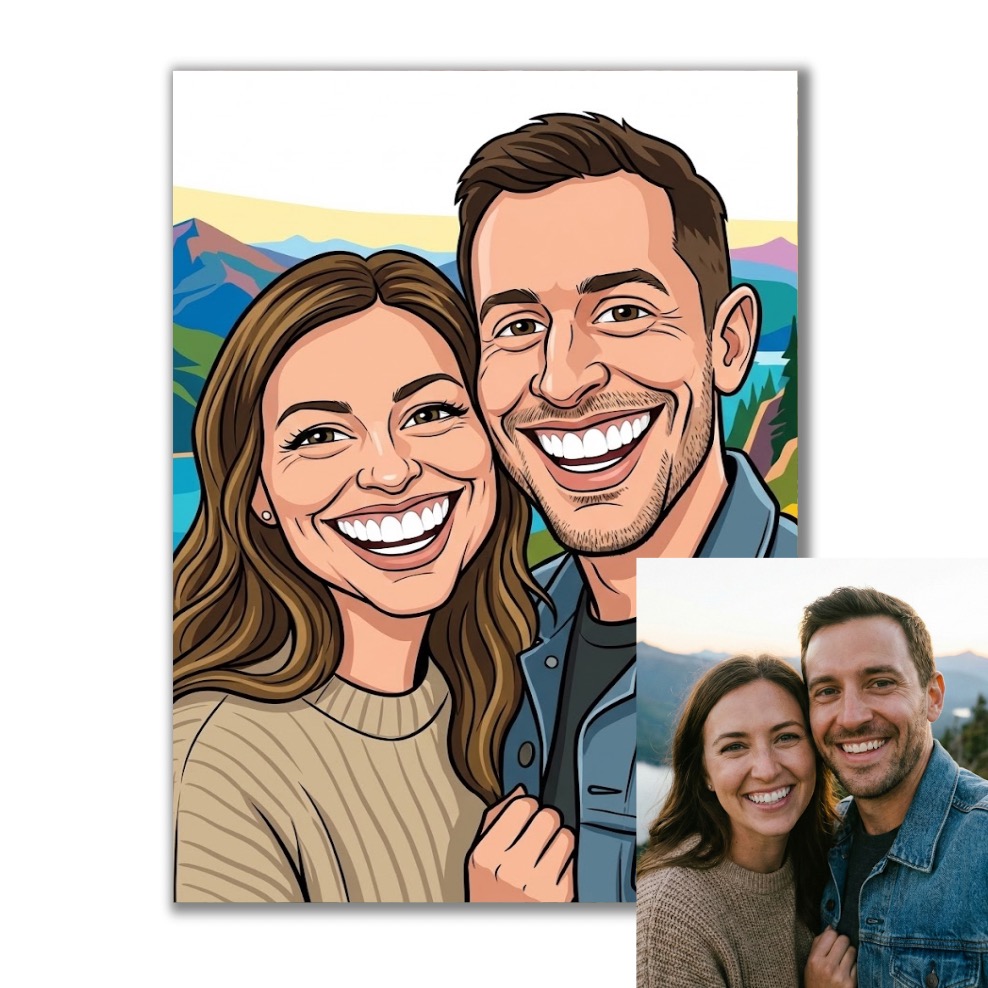 Obraz na plátně s karikaturou podle vaší fotky