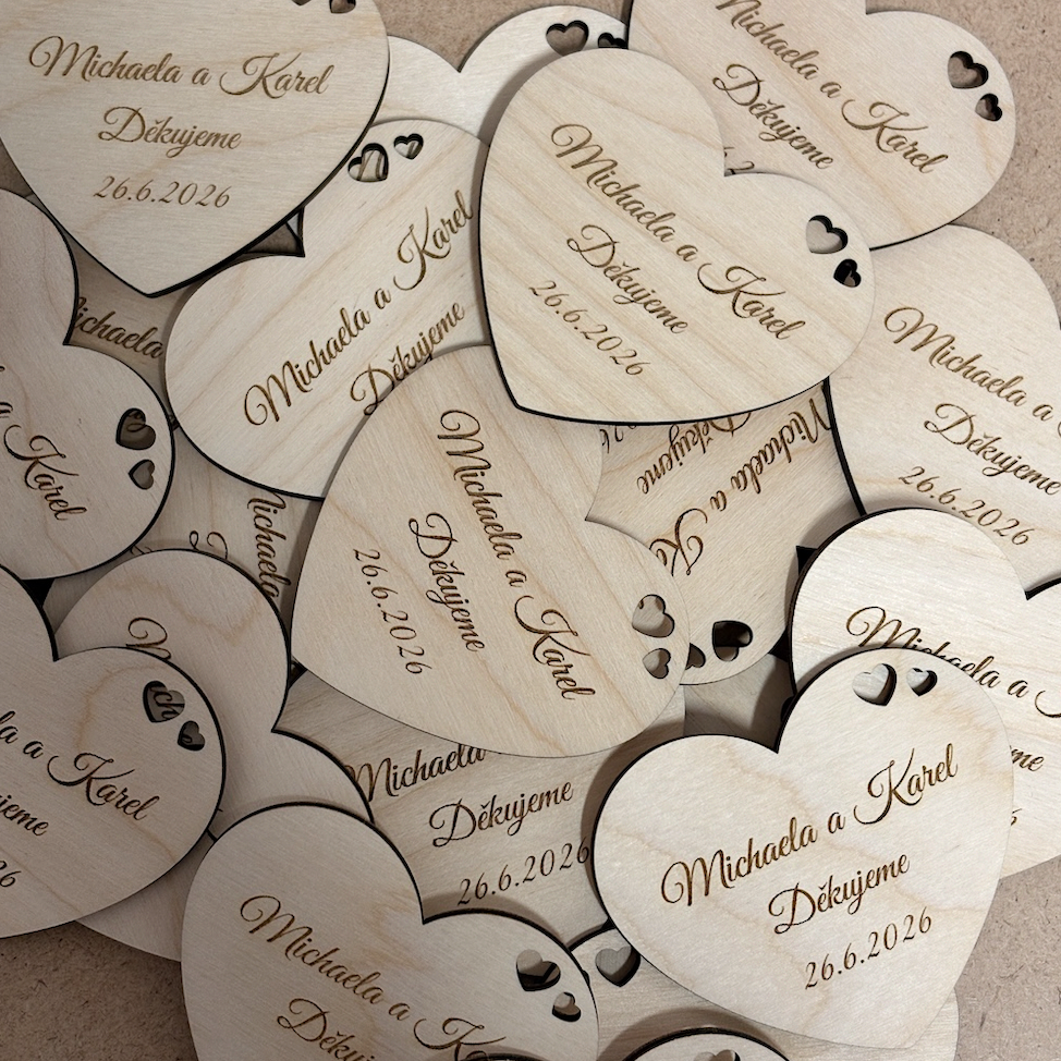 Svatební magnetky - srdce