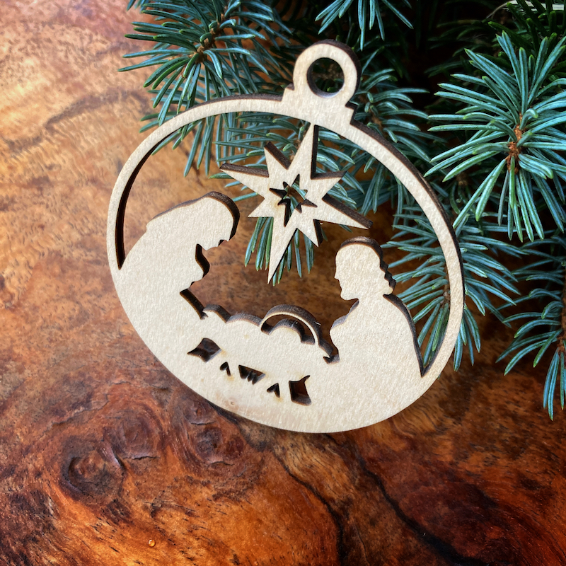 Dřevěná vánoční ozdoba - Betlém