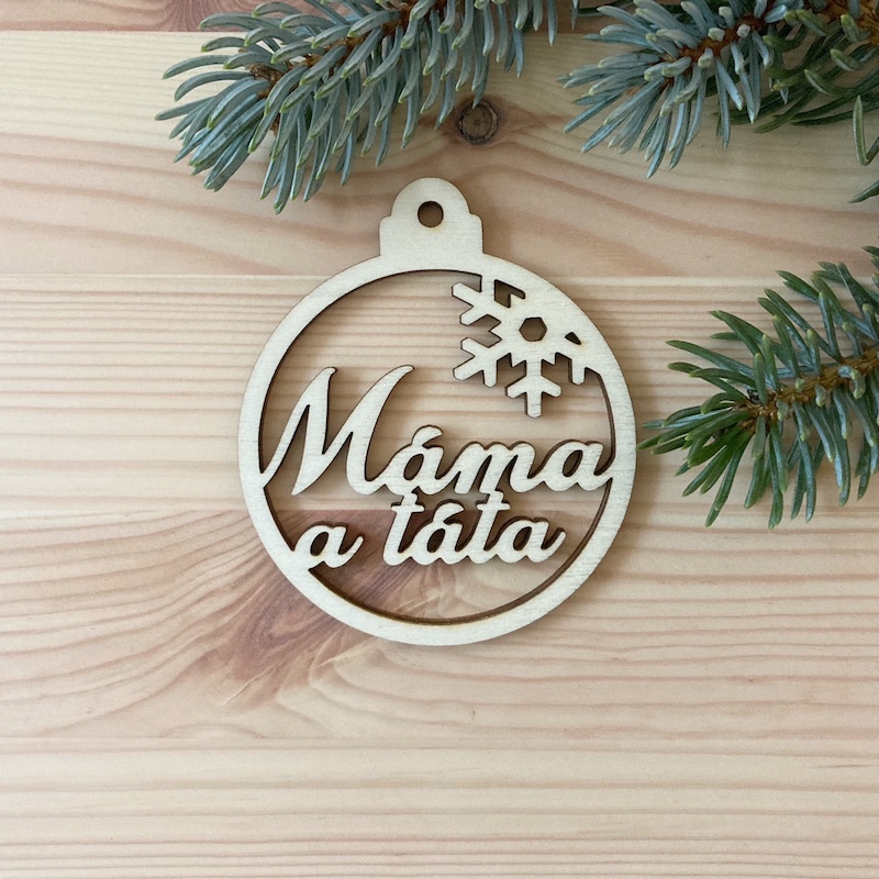 Dřevěná vánoční ozdoba se jménem (dva řádky)