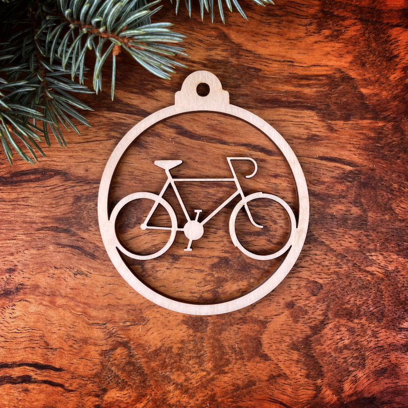 Dřevěná vánoční ozdoba - Bicykl