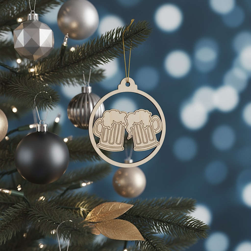 Dřevěná vánoční ozdoba - Pivka