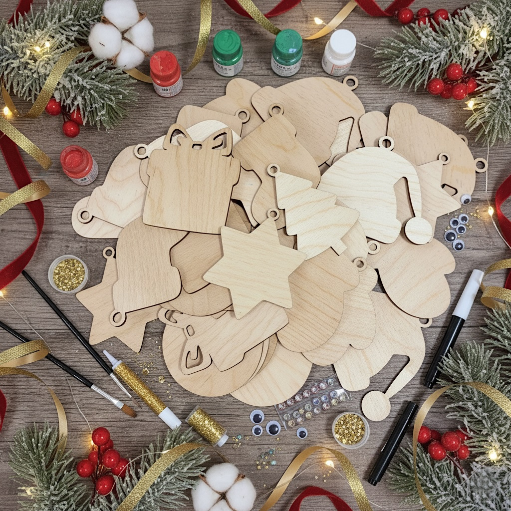 Dřevěná ozdoba k dokreslení - stromeček