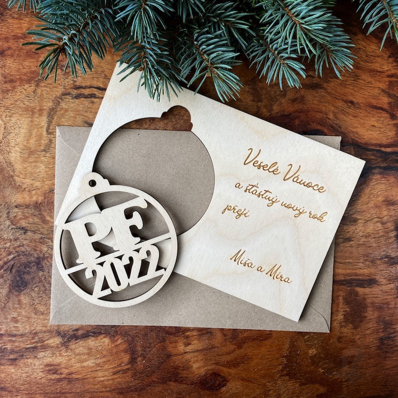 Vánoční přání s ozdobou - PF