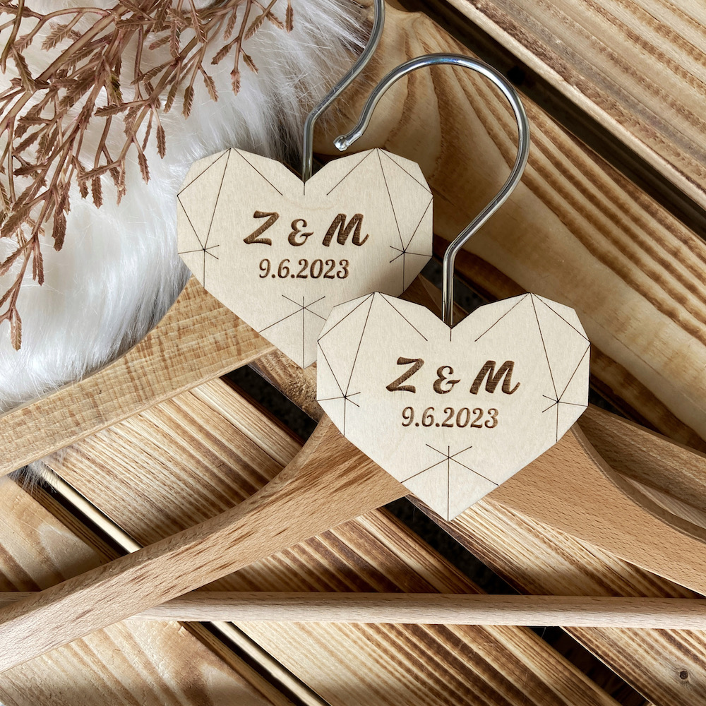 Svatební ramínko - Iniciály a datum