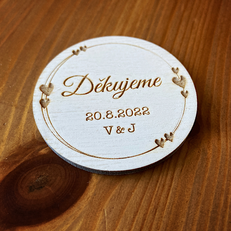 Bílé svatební magnetky