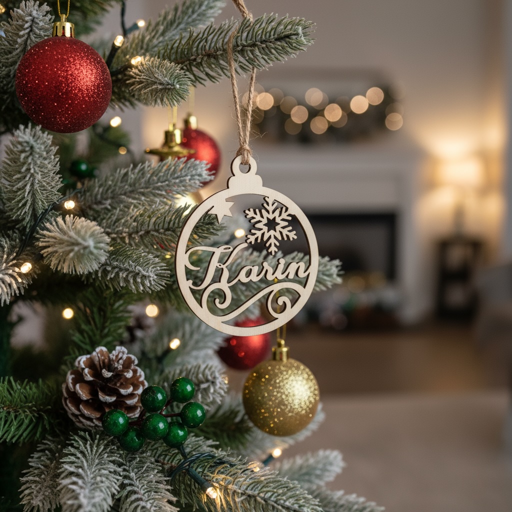 Dřevěná vánoční ozdoba se jménem