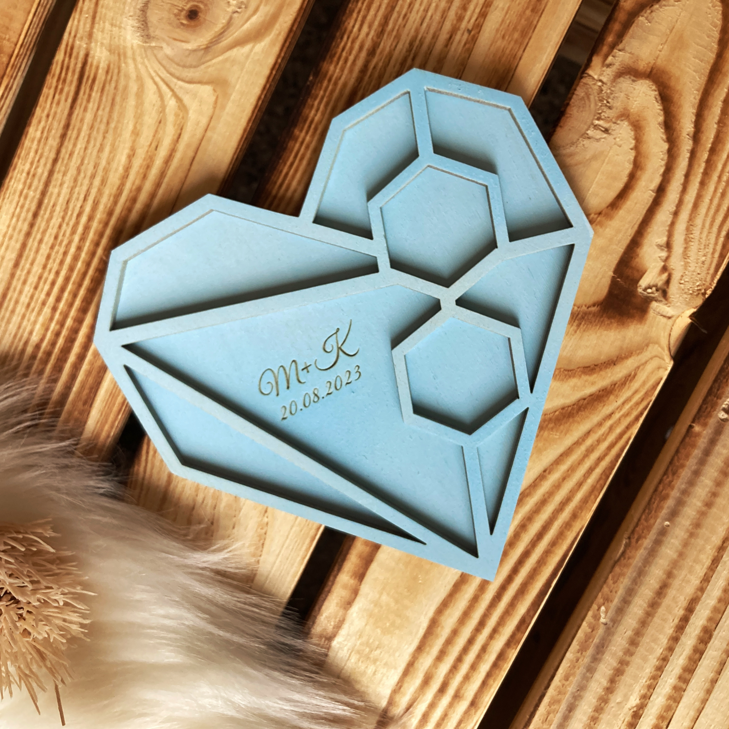 Baby blue podnos na snubní prstýnky