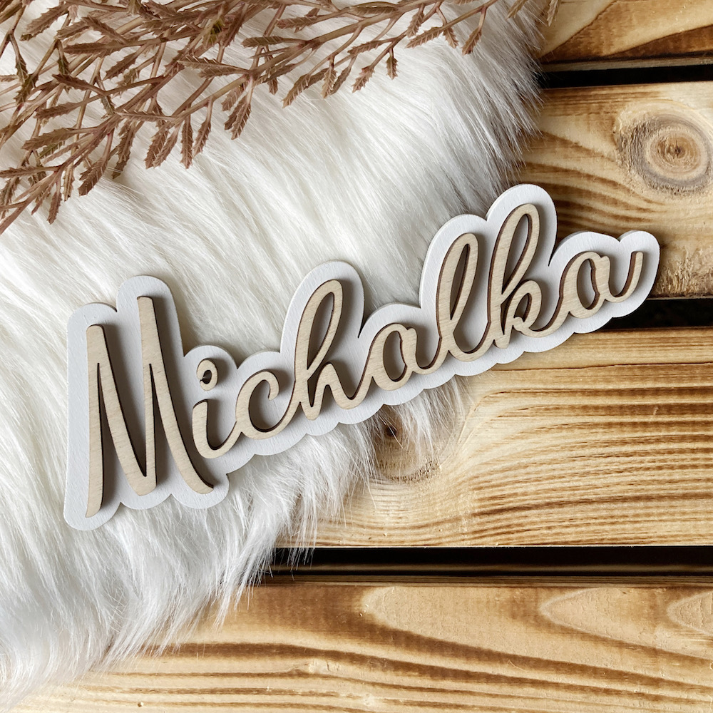 Dřevěné jméno dvouvrstvé