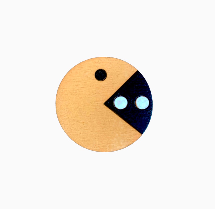Dřevěná brož - Pacman