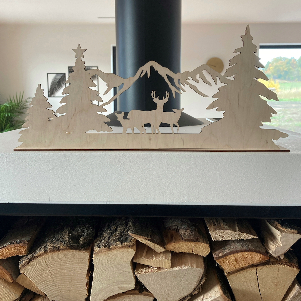 Vánoční krajina na LED svíčku