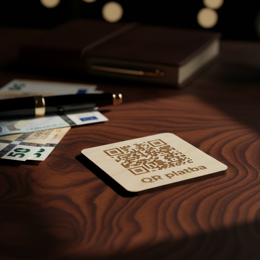 Destička s QR kódem pro okamžité platby