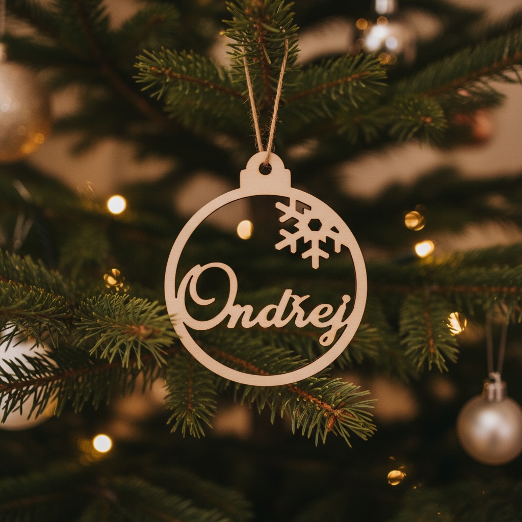 Dřevěná vánoční ozdoba se jménem