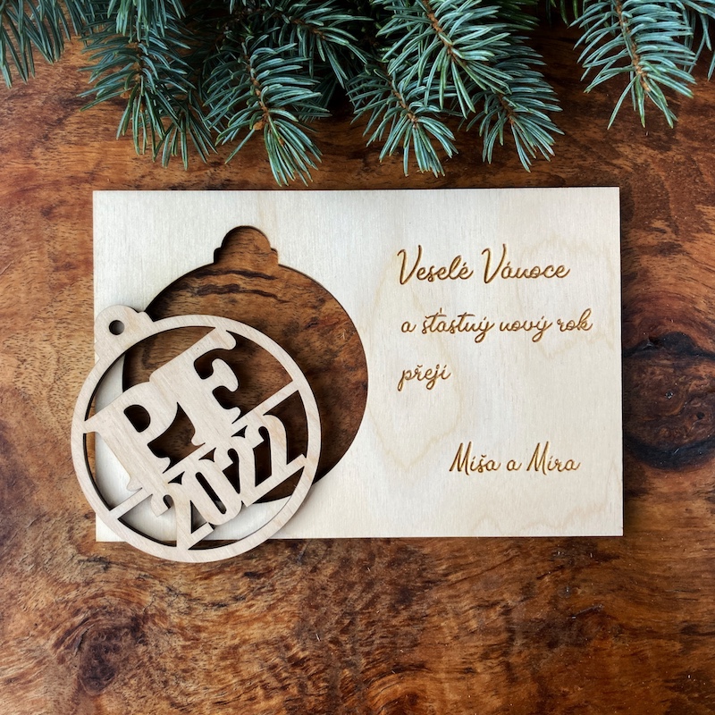 Vánoční přání s ozdobou - PF