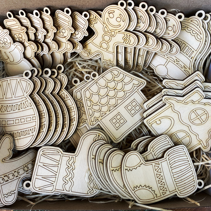 Sada dřevěných ozdob - 20/40 ks