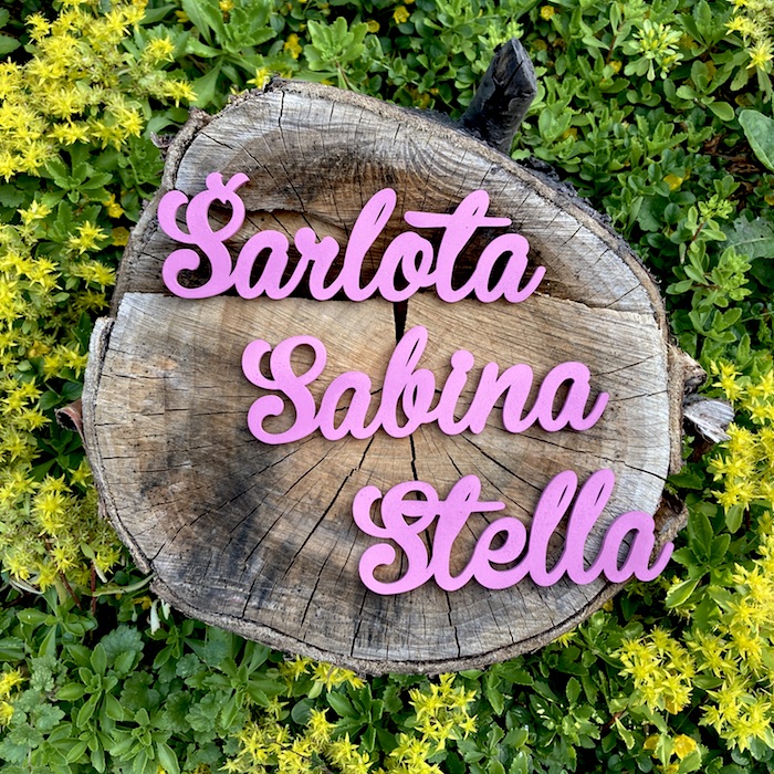 Dřevěné jméno (růžové)