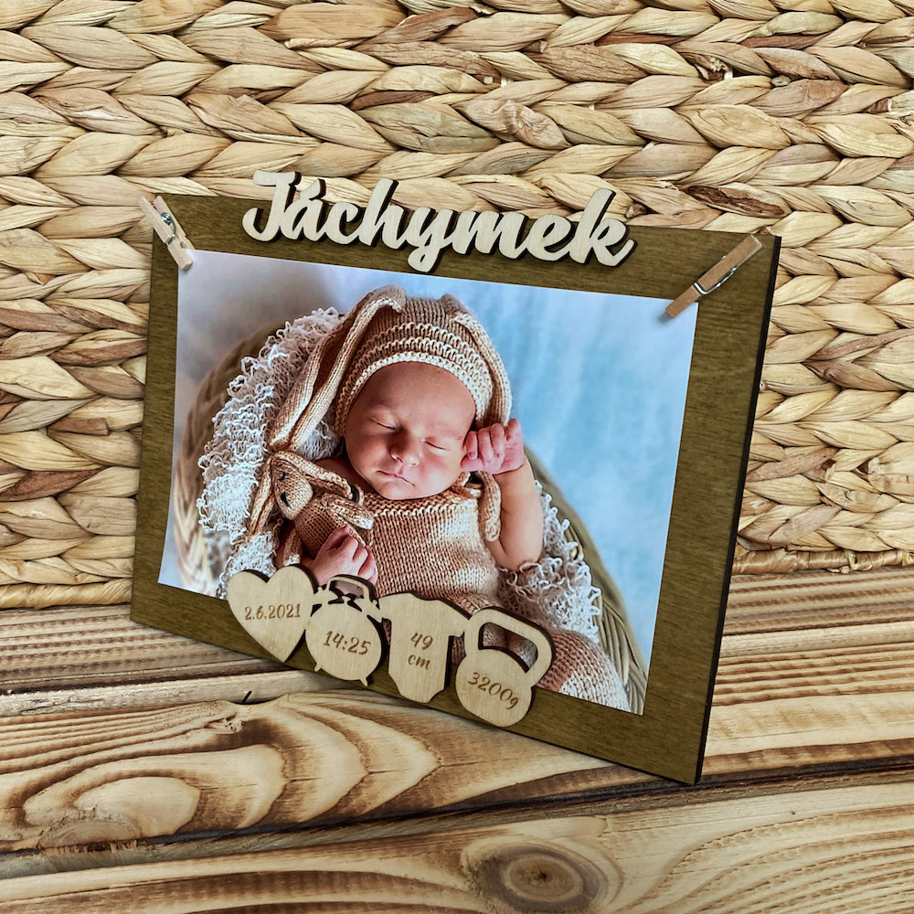 Fotorámeček s porodními údaji