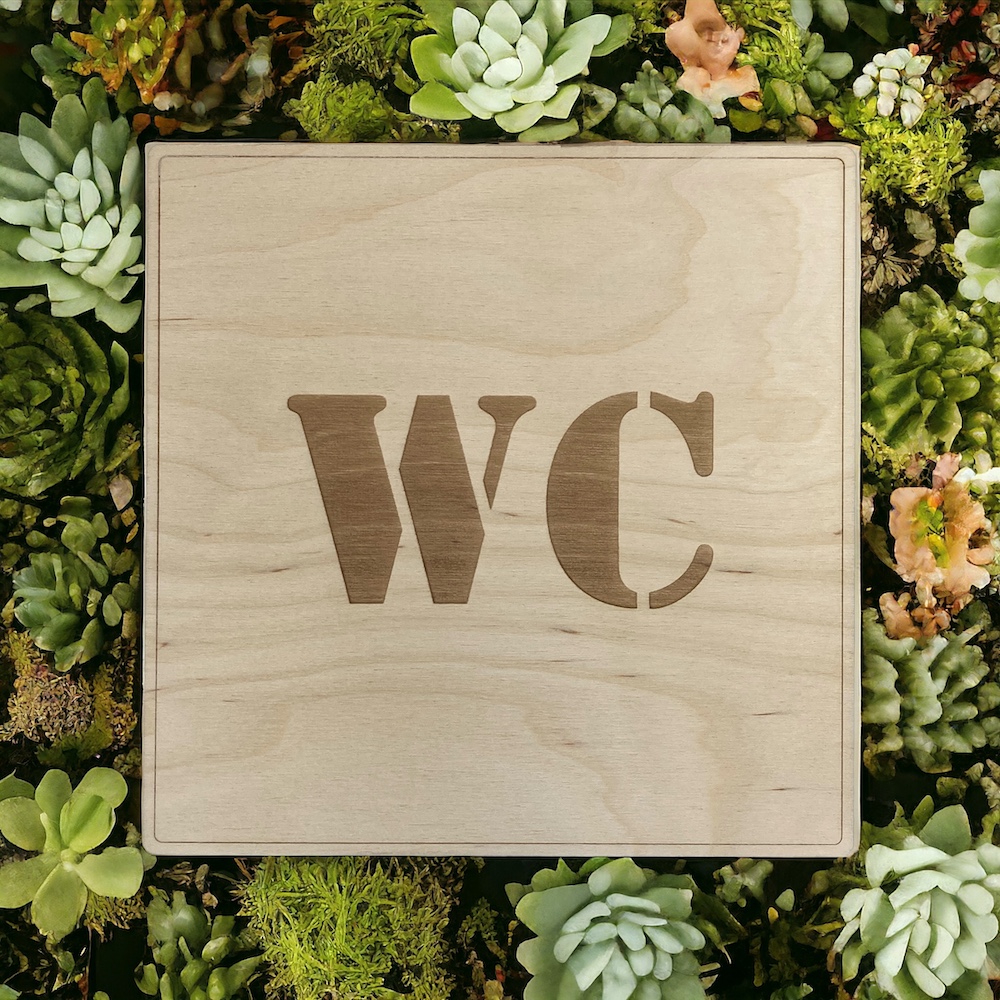 Dřevěná cedulka - WC