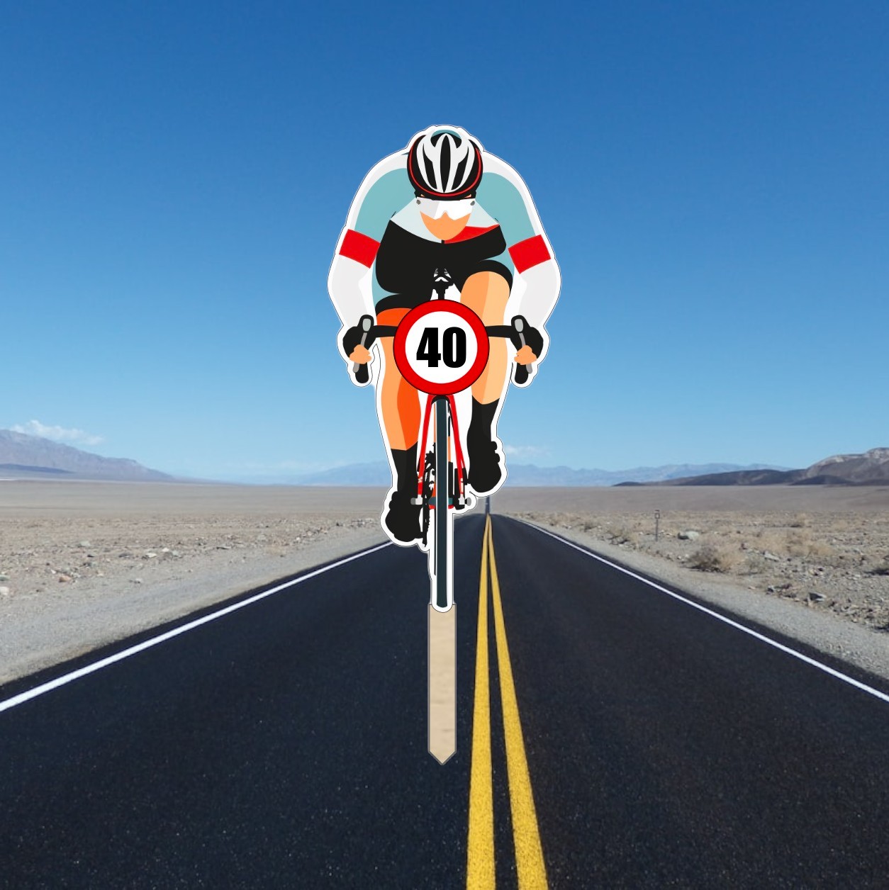 Dřevěný zápich do dortu pro cyklistu