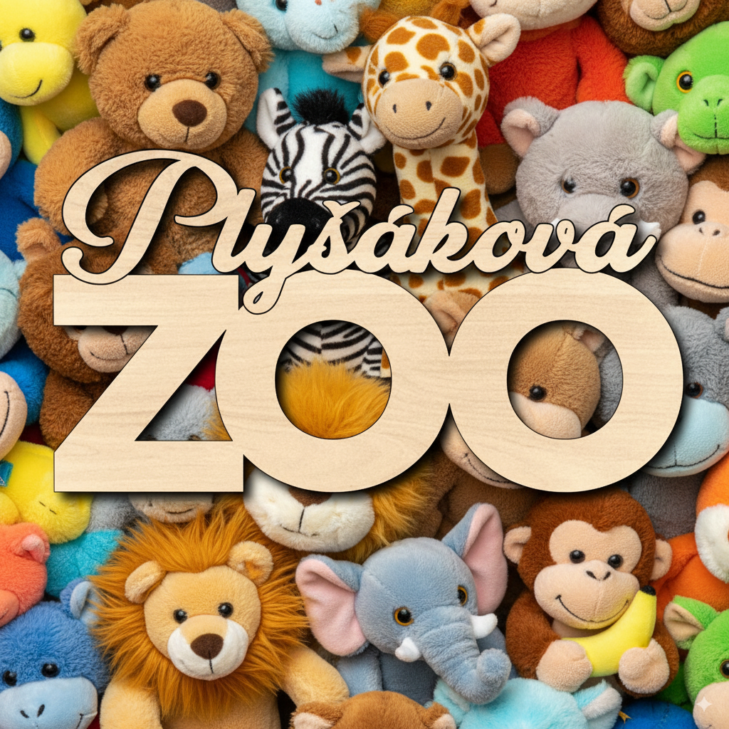 Dřevěný nápis - Plyšáková ZOO