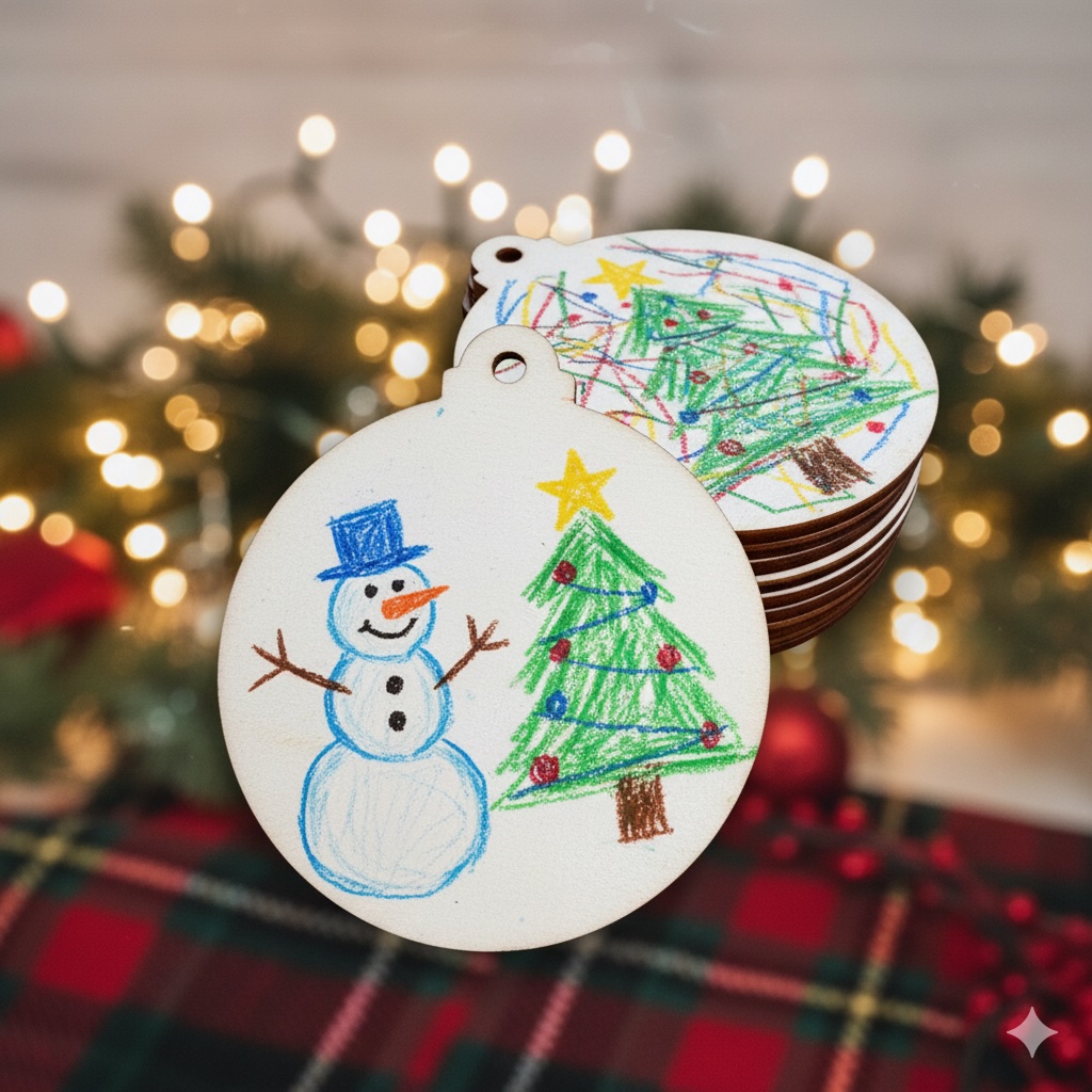 Dřevěná vánoční ozdoba k dokreslení