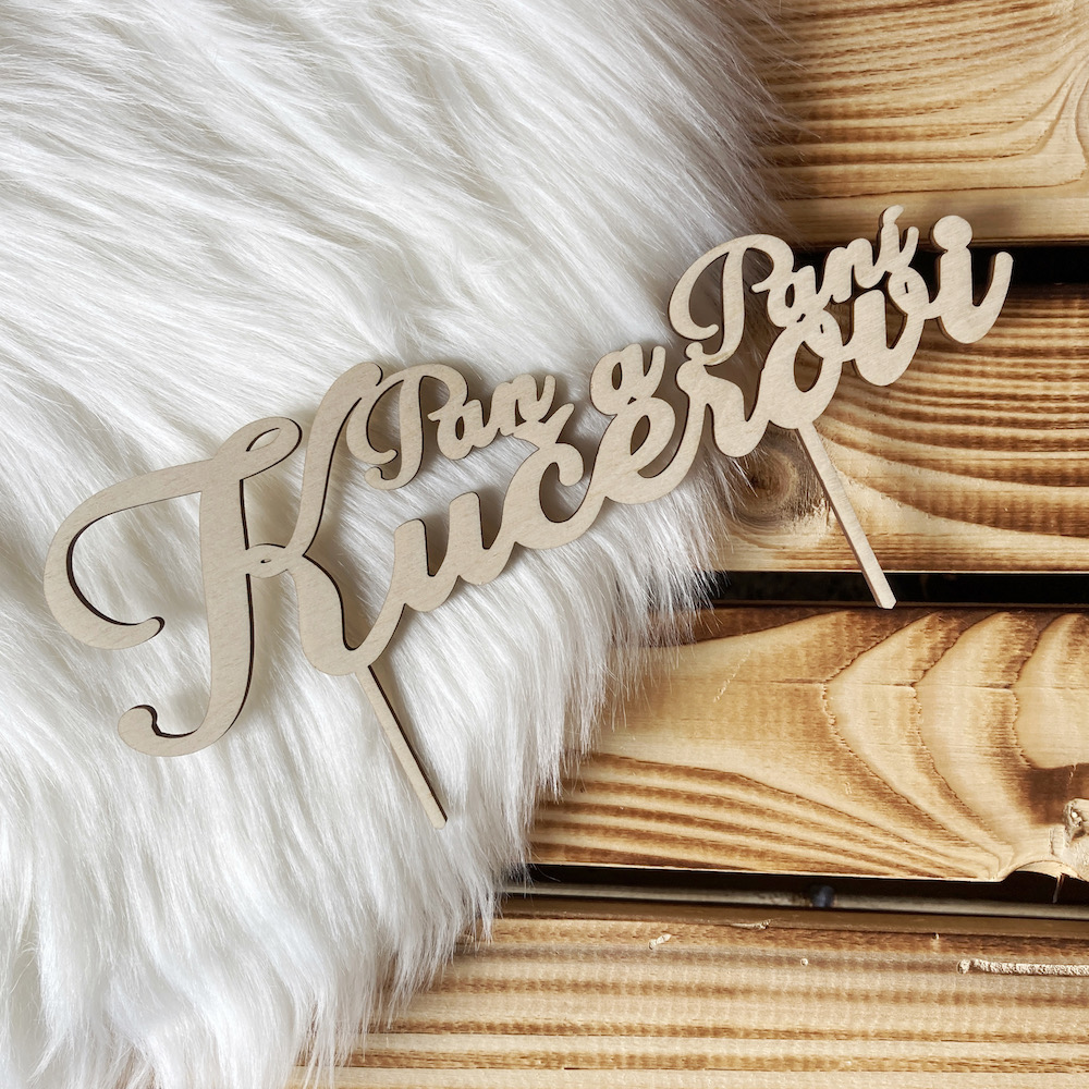 Zápich do dortu - Pan a Paní + příjmení novomanželů