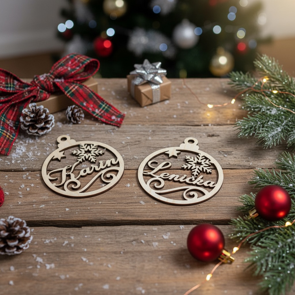 Dřevěná vánoční ozdoba se jménem