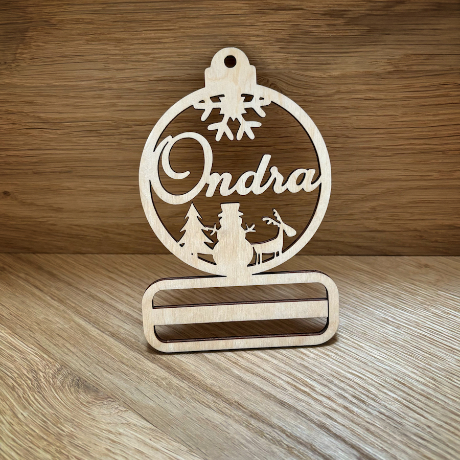 Vánoční ozdoba na peníze se jménem