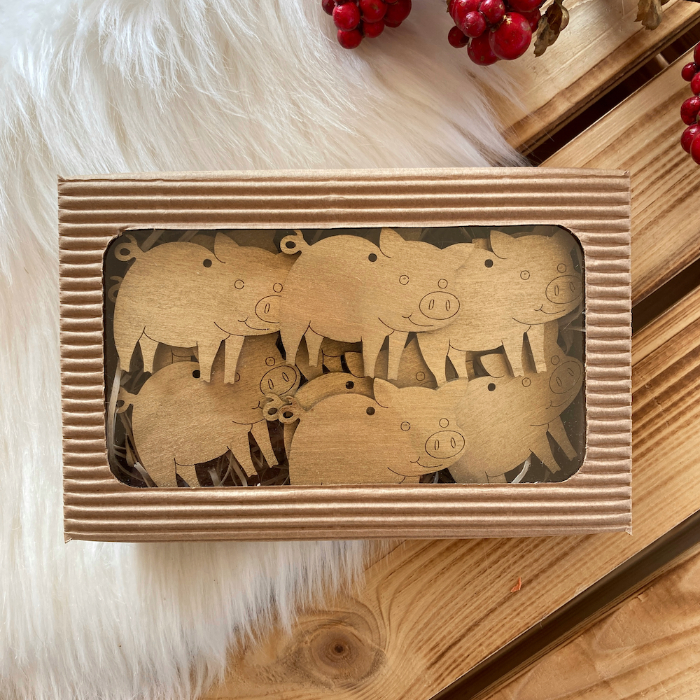 Sada 10 ks zlatých prasátek