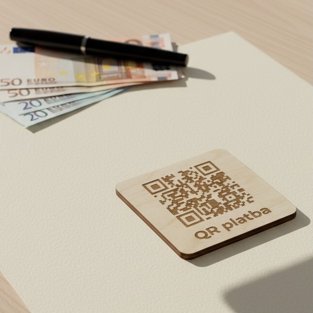 Destička s QR kódem pro okamžité platby