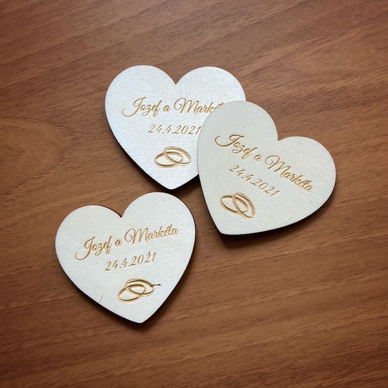 Svatební magnetky - srdce
