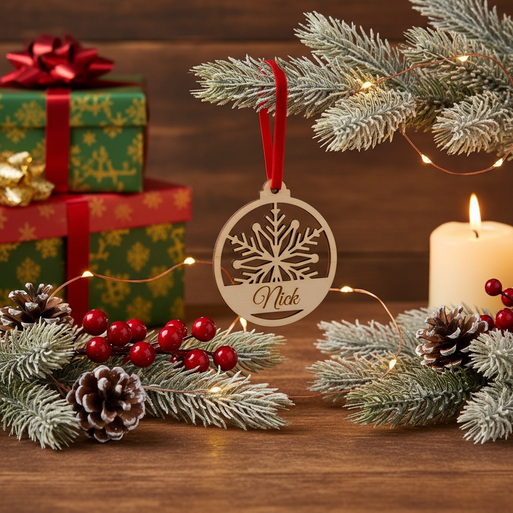 Dřevěná vánoční ozdoba se jménem