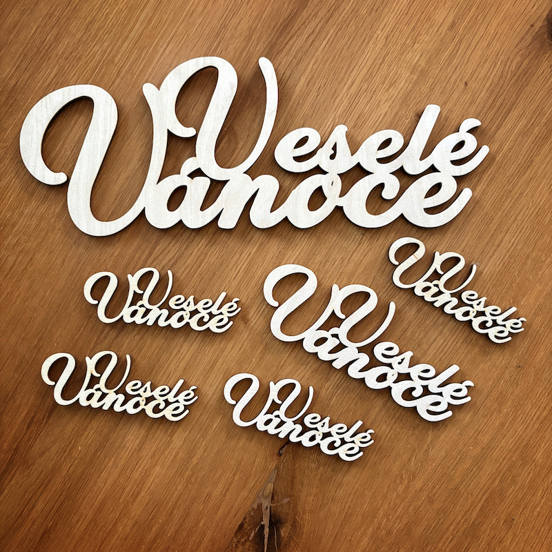 Dřevěný nápis Veselé Vánoce