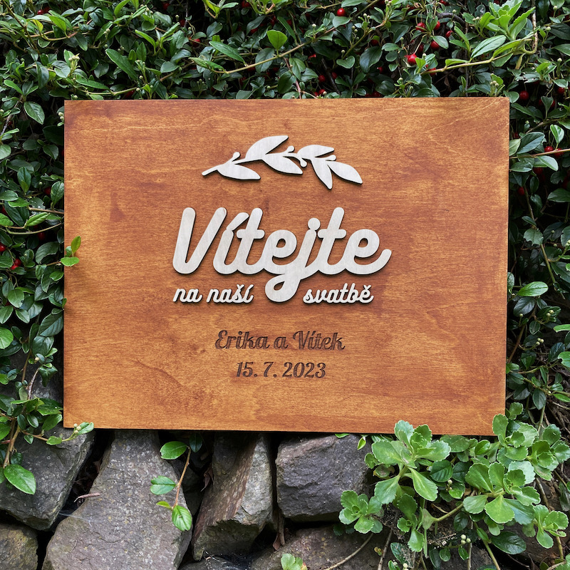 Svatební uvítací cedule (3D)