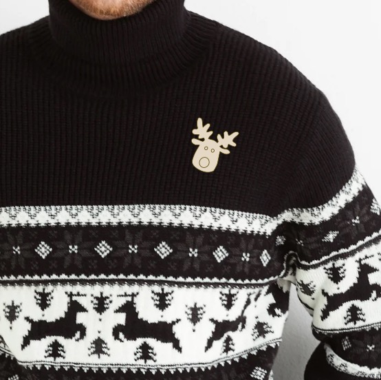 Dřevěná vánoční brož - Sob