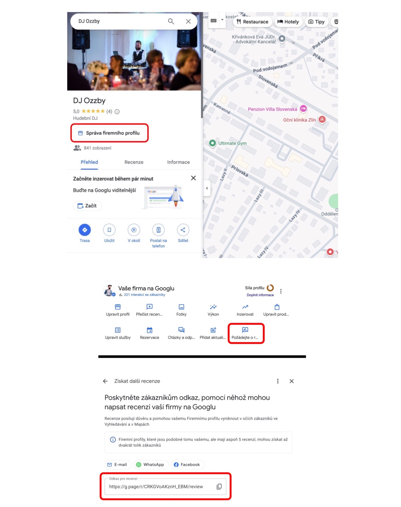 NFC recenze pro Mapy.cz a Google s vlastním logem