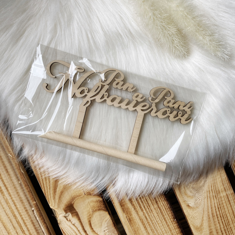 Zápich do dortu - Pan a Paní + příjmení novomanželů