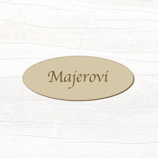 Dřevěná jmenovka na dveře (krémová)