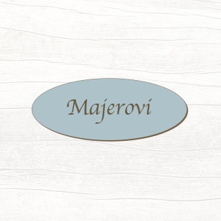 Dřevěná jmenovka na dveře (modro-šedá)