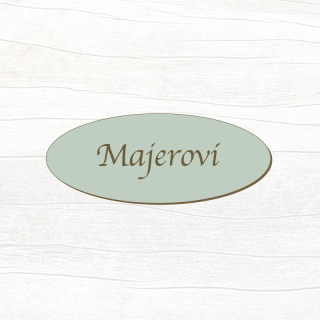 Dřevěná jmenovka na dveře (mentolová)