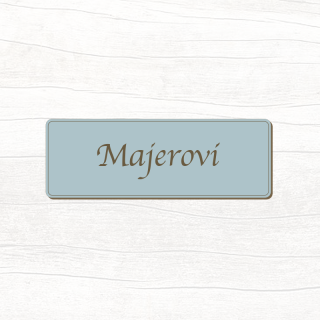 Dřevěná jmenovka na dveře (modro-šedá)