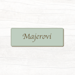 Dřevěná jmenovka na dveře (mentolová)