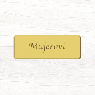 Dřevěná jmenovka na dveře (hořčicová)