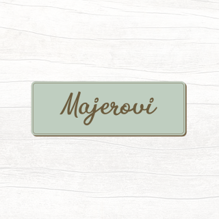Dřevěná jmenovka na dveře (mentolová)